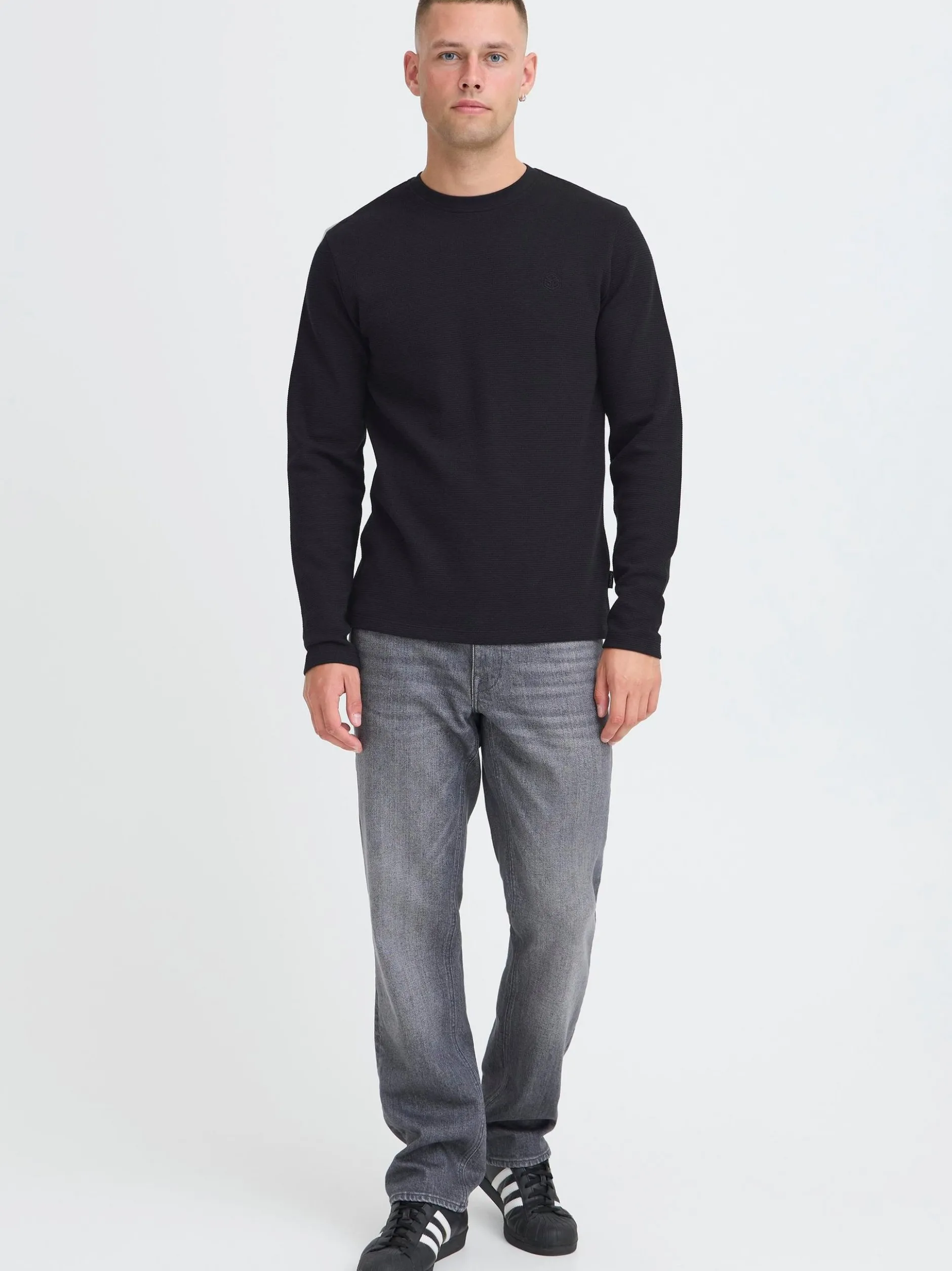 BLEND Herren Langarmshirt - BHForta in schwarz