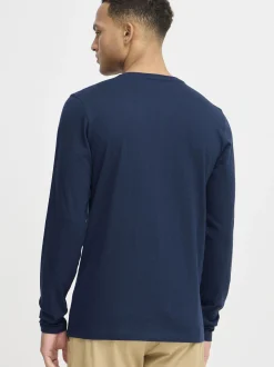 BLEND Herren Langarmshirt - BHHollie in blau
