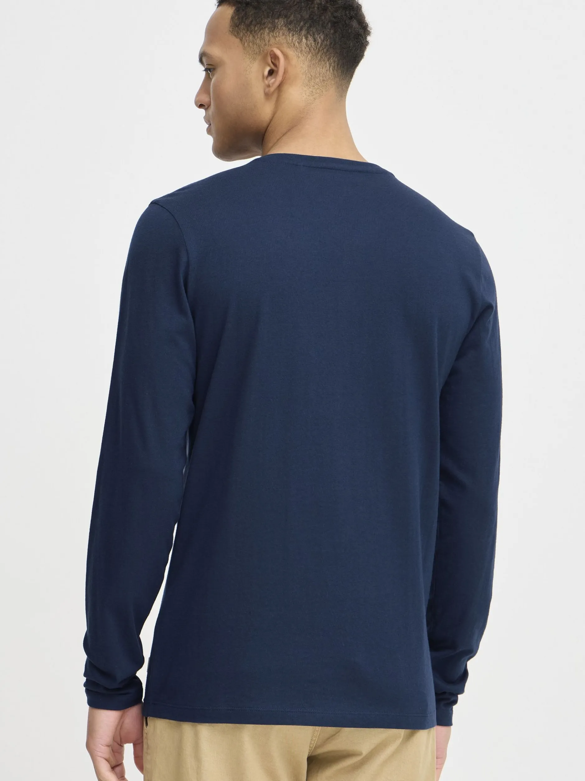 BLEND Herren Langarmshirt - BHHollie in blau