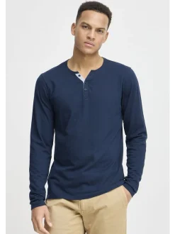 BLEND Herren Langarmshirt - BHHollie in blau