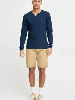 BLEND Herren Langarmshirt - BHHollie in blau