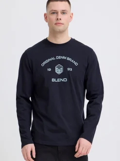 BLEND Herren Langarmshirt - BHKarson in blau