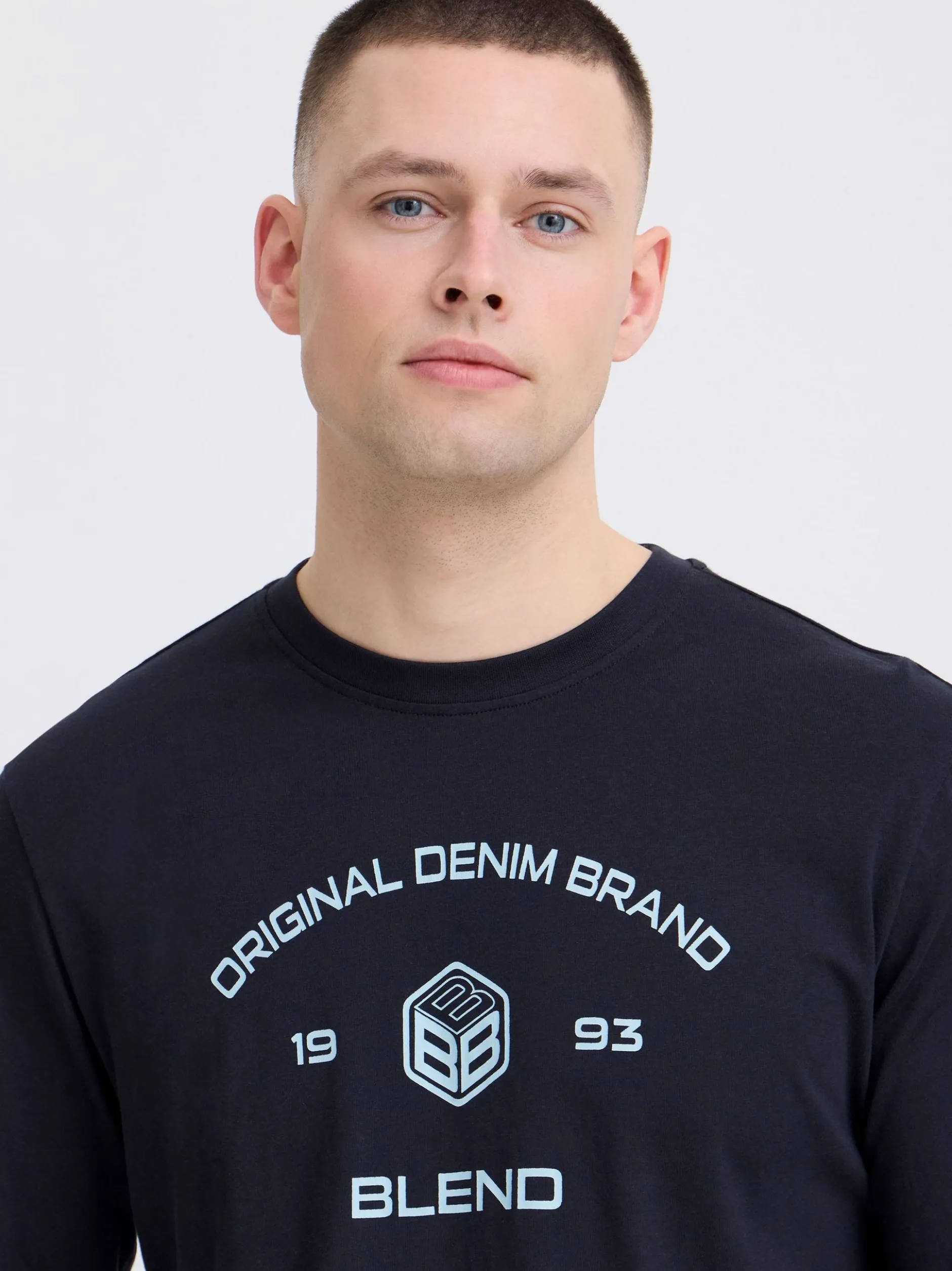 BLEND Herren Langarmshirt - BHKarson in blau