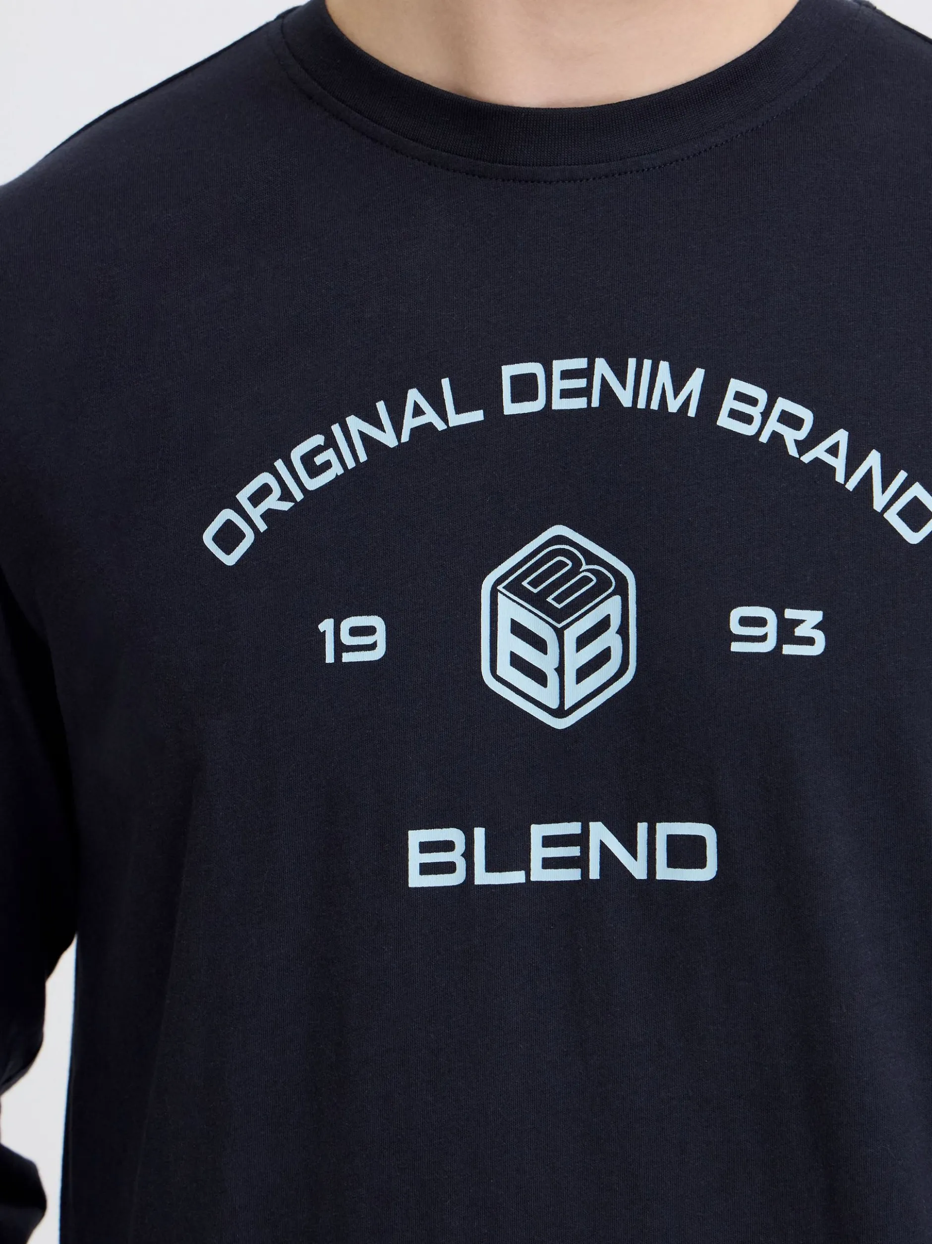 BLEND Herren Langarmshirt - BHKarson in blau