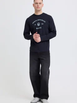 BLEND Herren Langarmshirt - BHKarson in blau
