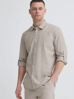 BLEND Herren Leinenhemd - BHAban in beige
