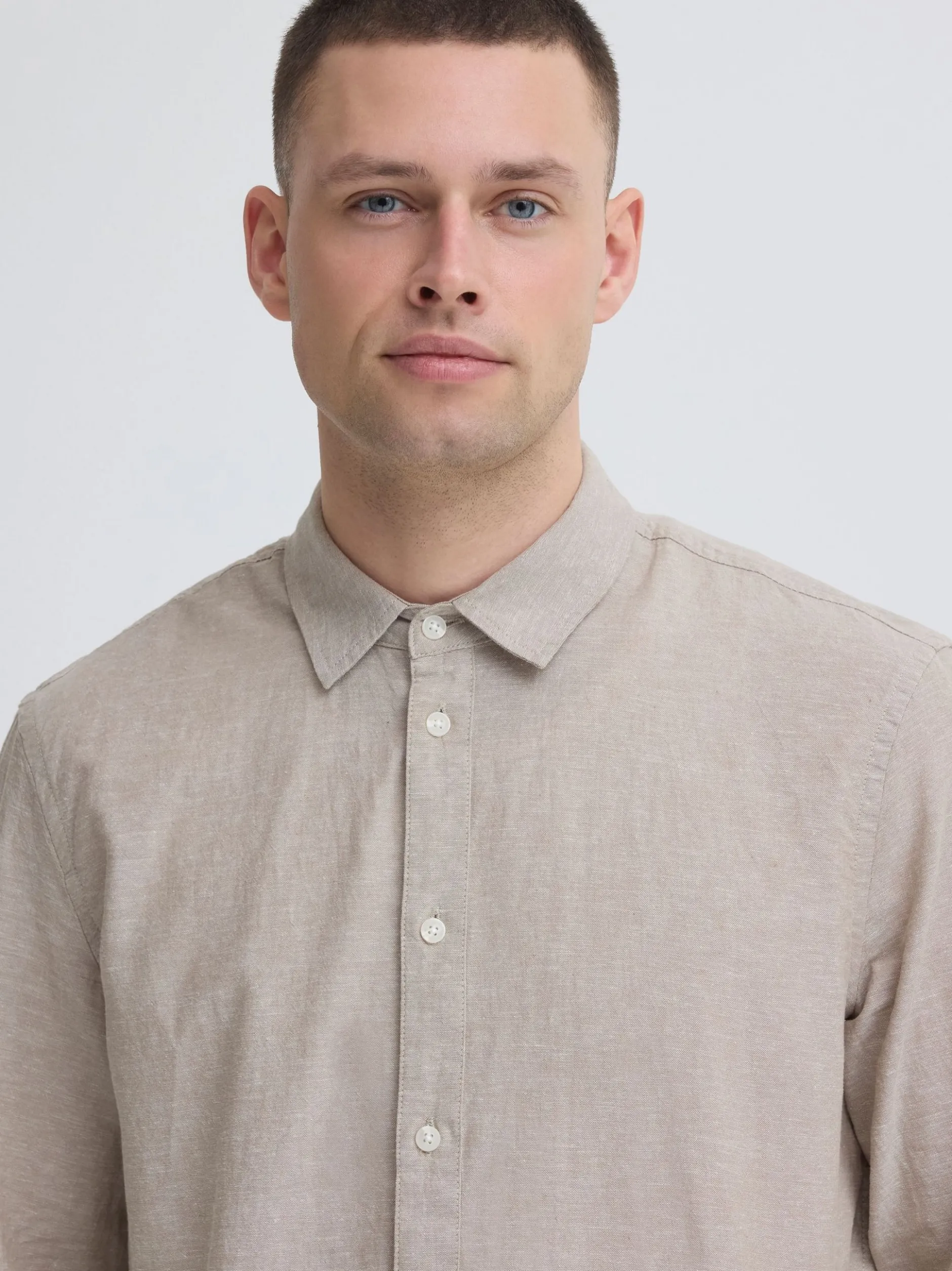 BLEND Herren Leinenhemd - BHAban in beige