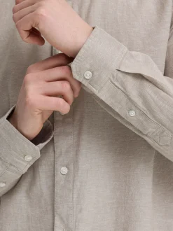 BLEND Herren Leinenhemd - BHAban in beige