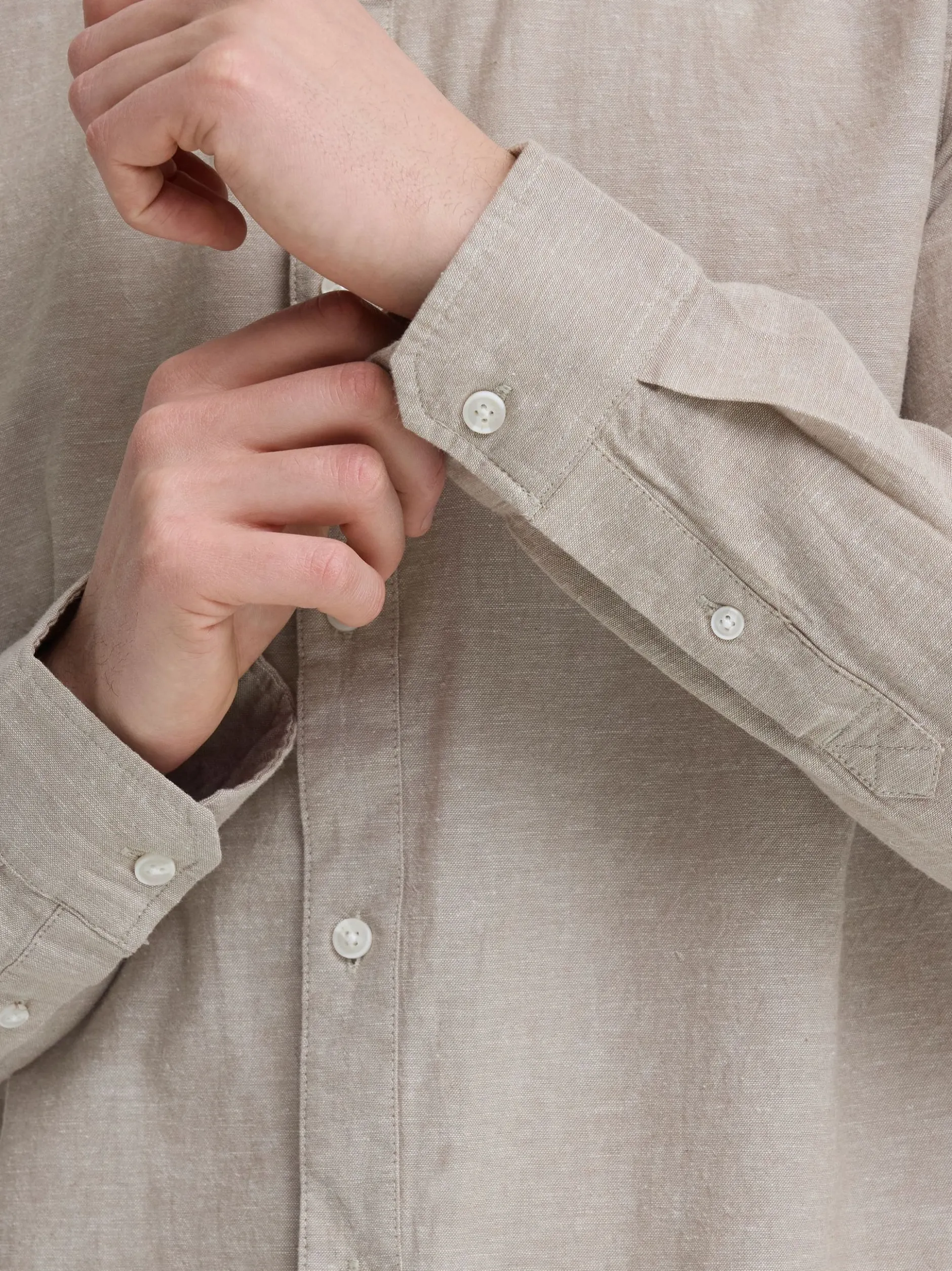 BLEND Herren Leinenhemd - BHAban in beige