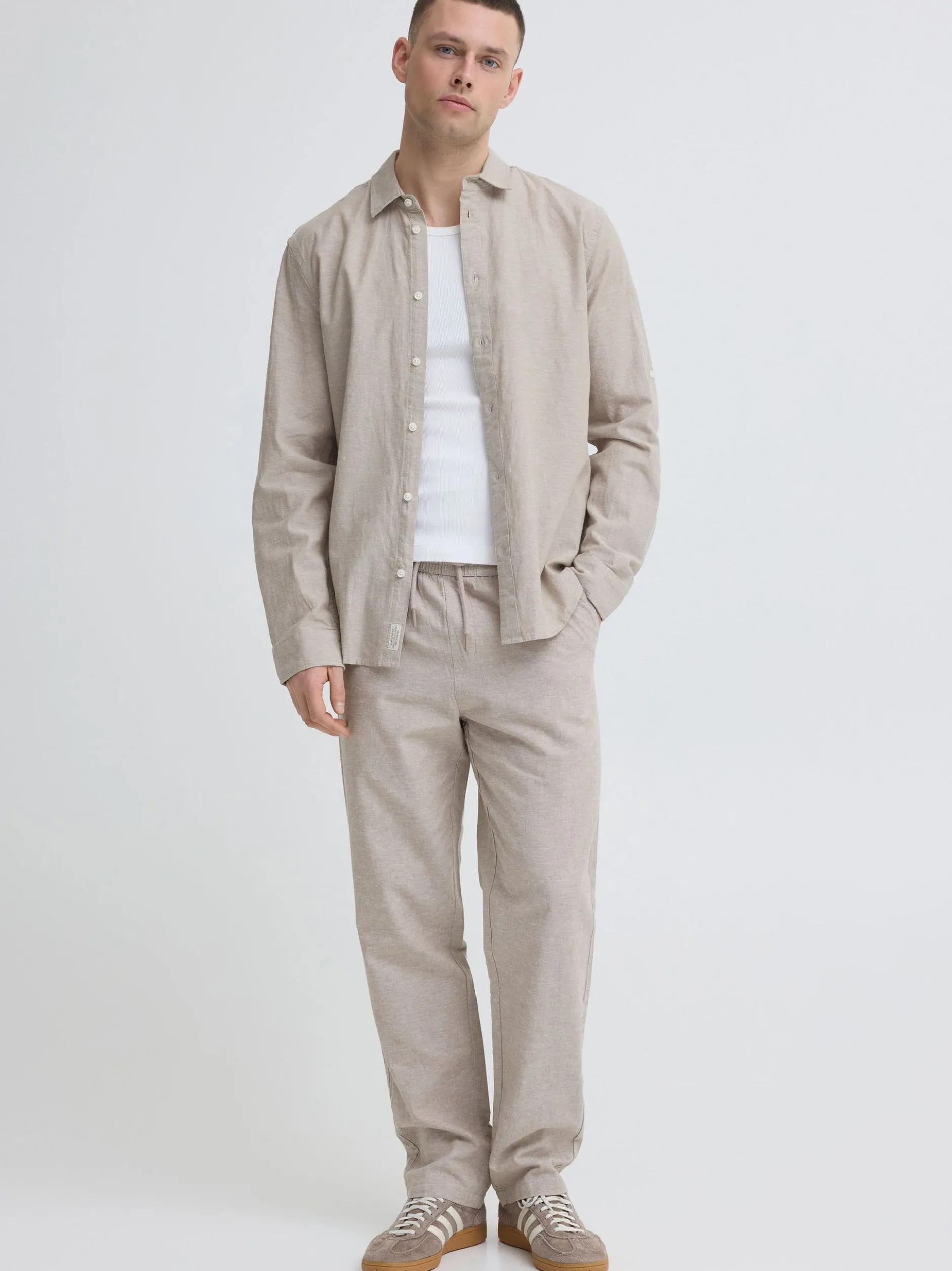 BLEND Herren Leinenhemd - BHAban in beige