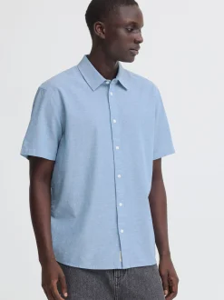 BLEND Herren Leinenhemd - BHAban in blau