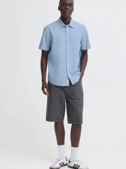 BLEND Herren Leinenhemd - BHAban in blau