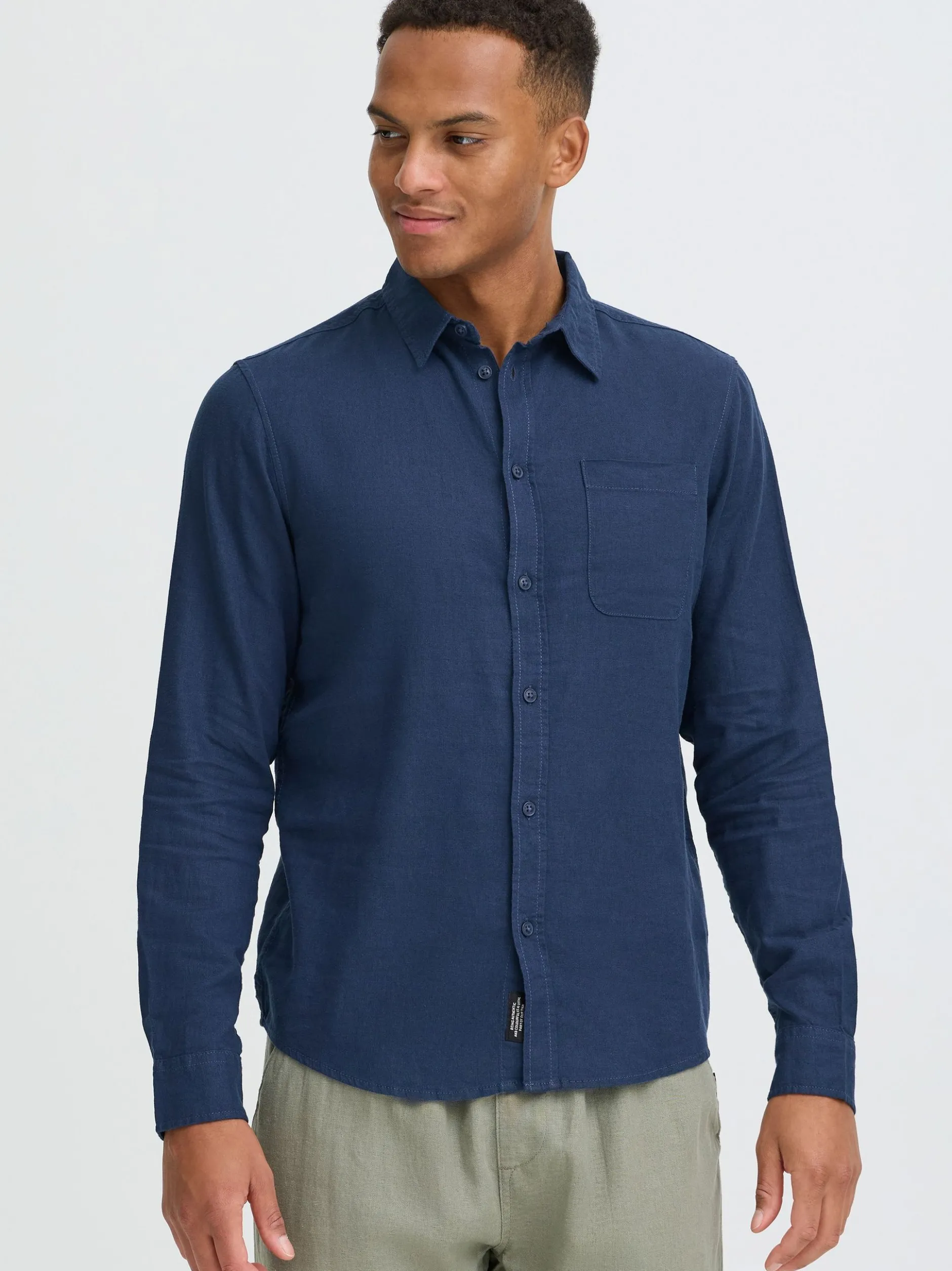 BLEND Herren Leinenhemd - BHLinex in marine