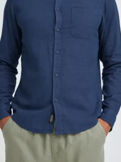 BLEND Herren Leinenhemd - BHLinex in marine