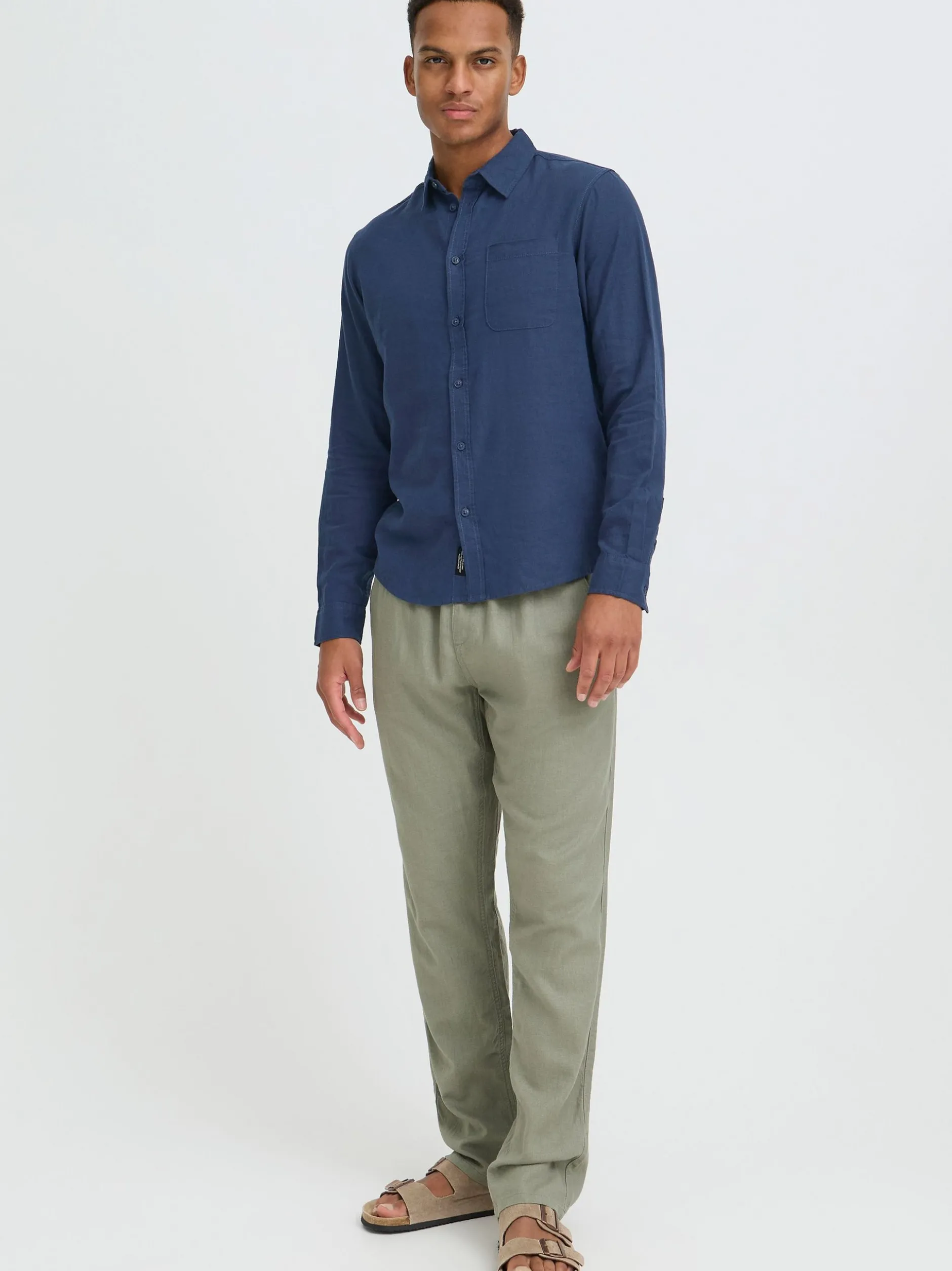 BLEND Herren Leinenhemd - BHLinex in marine