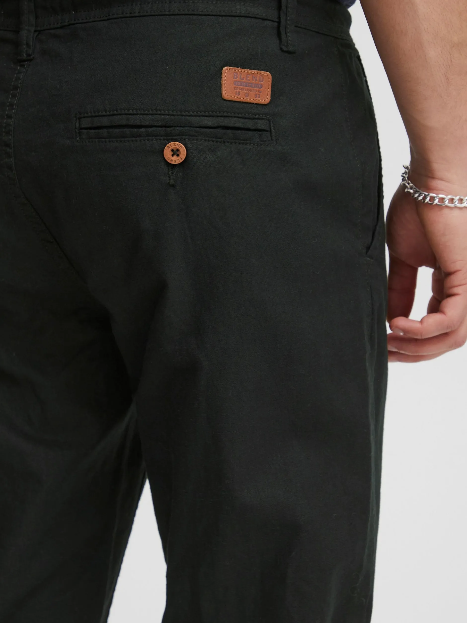 BLEND Herren Leinenhose - BHLanias in schwarz