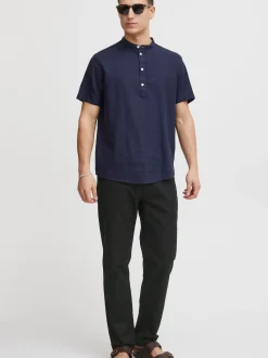 BLEND Herren Leinenhose - BHLanias in schwarz