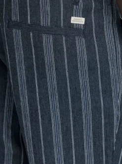 BLEND Herren Leinenhose - BHMaddox Relaxed Fit in blau