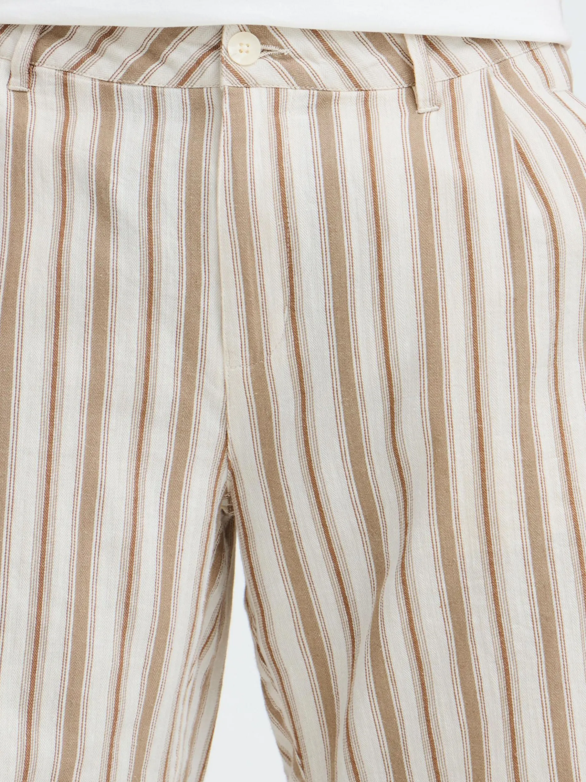 BLEND Herren Leinenhose - BHMaddox Relaxed Fit in weiß