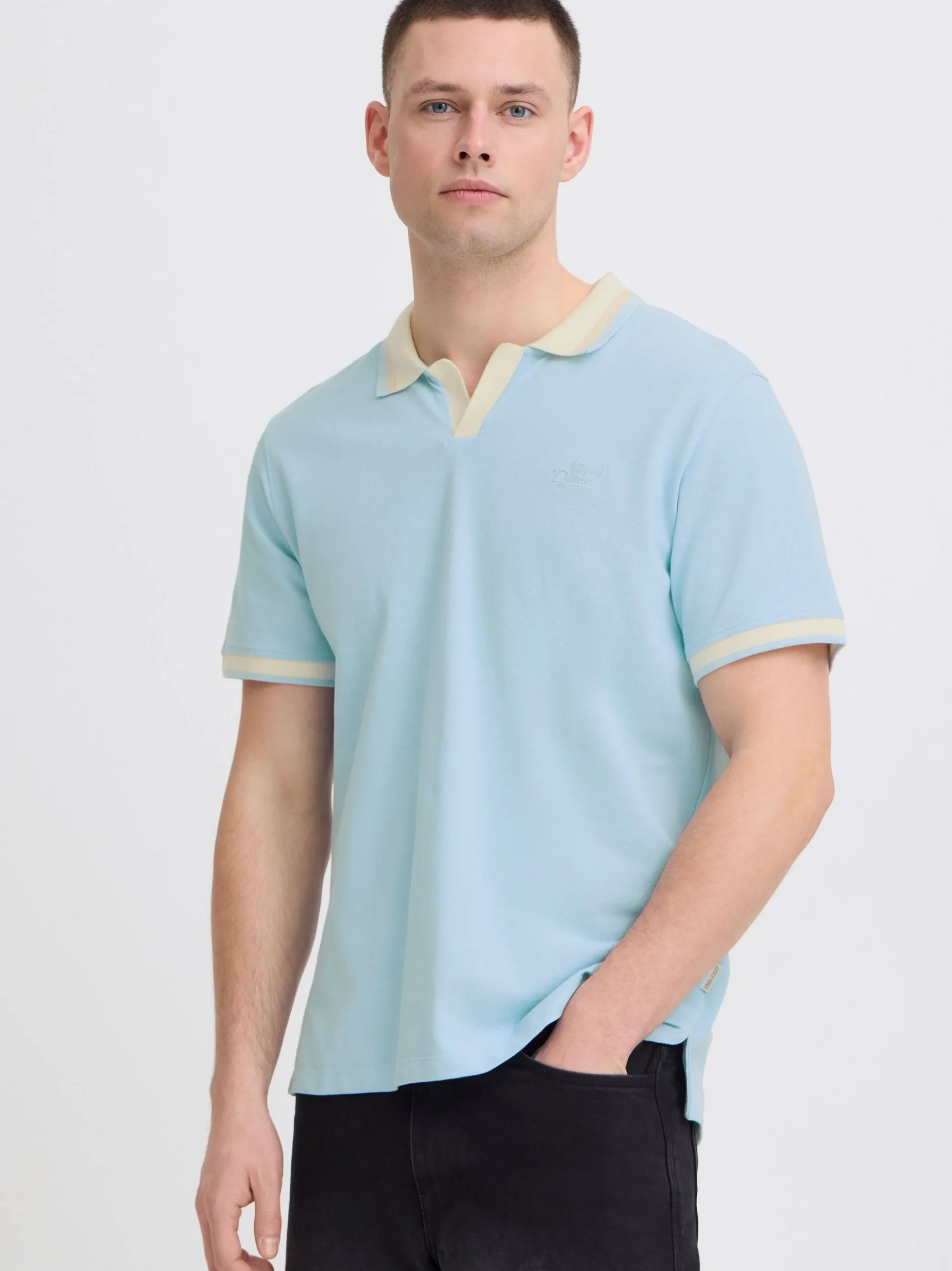 BLEND Herren Poloshirt - BHEvo in hellblau