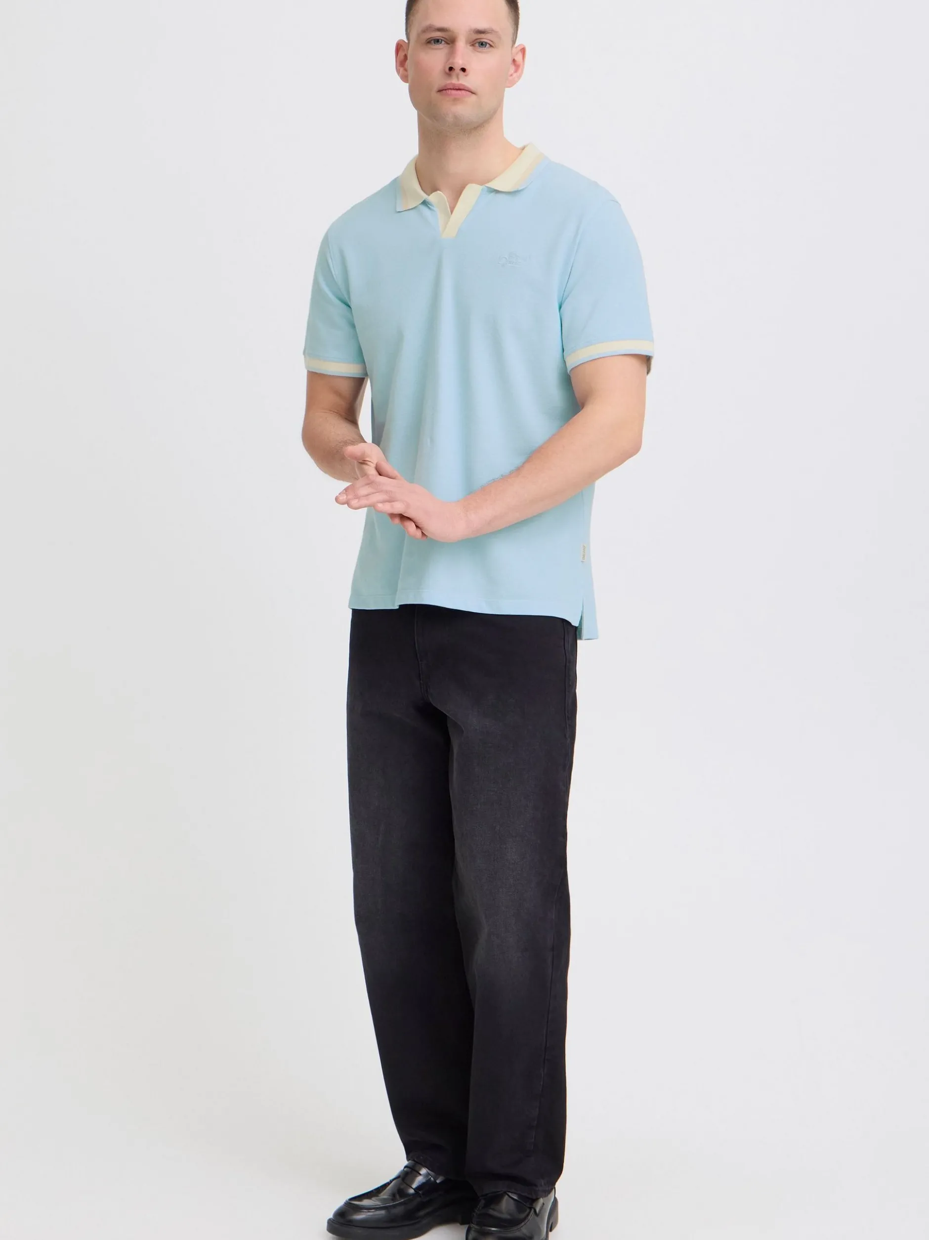 BLEND Herren Poloshirt - BHEvo in hellblau