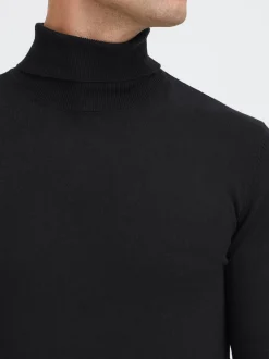 BLEND Herren Rollkragenpullover - BHFibes in schwarz