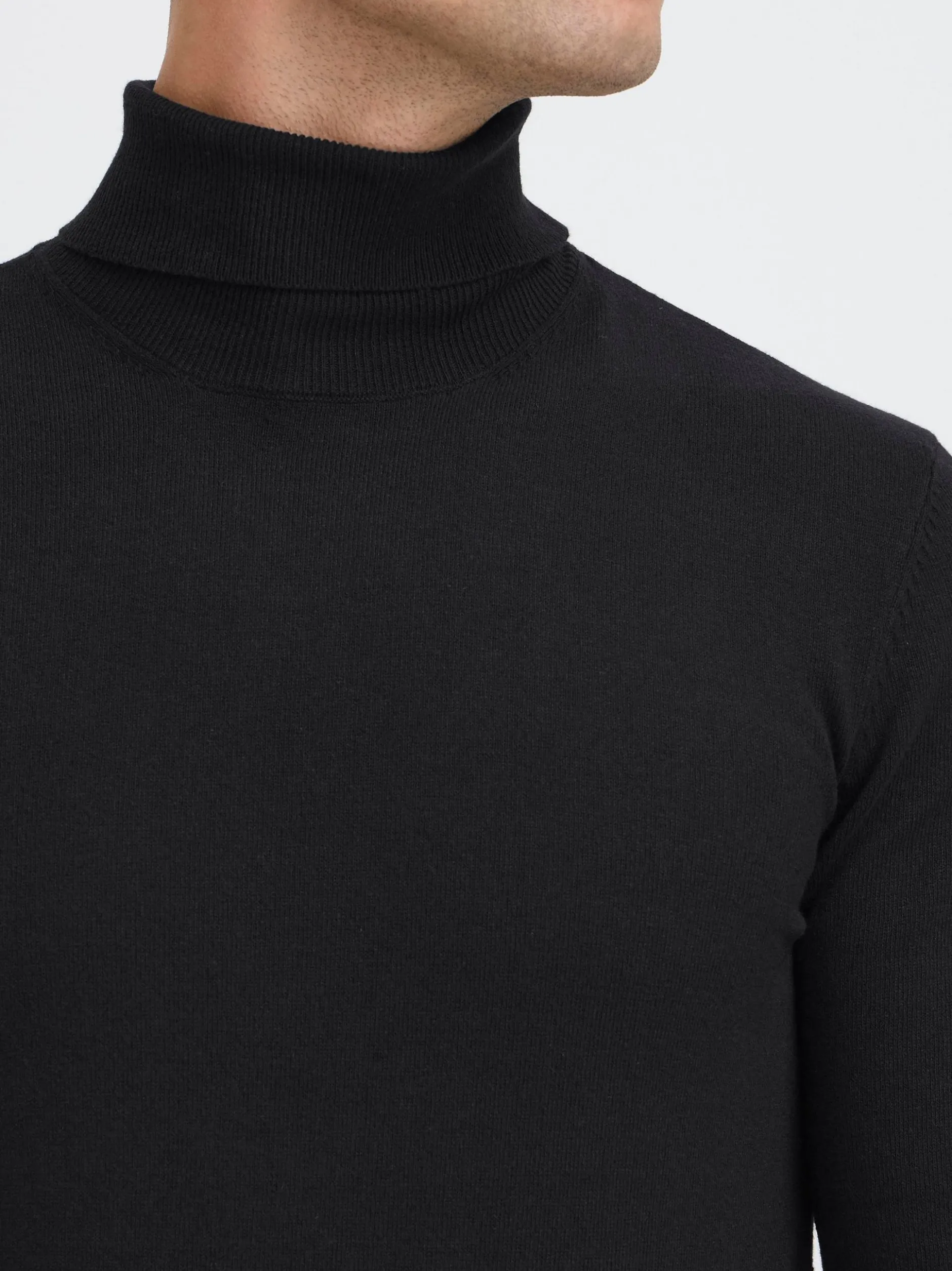 BLEND Herren Rollkragenpullover - BHFibes in schwarz