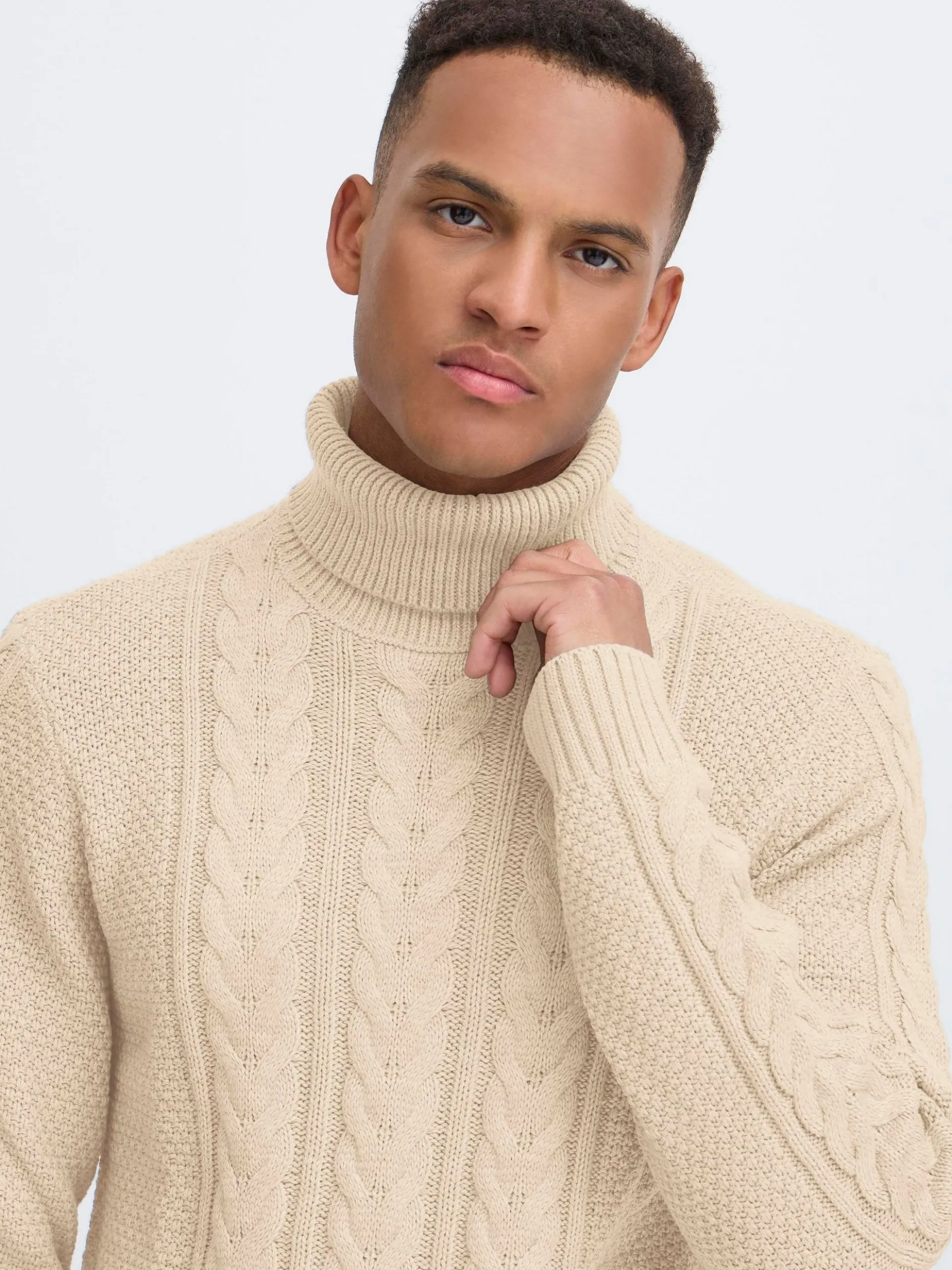 BLEND Herren Rollkragenpullover - BHBasim in beige
