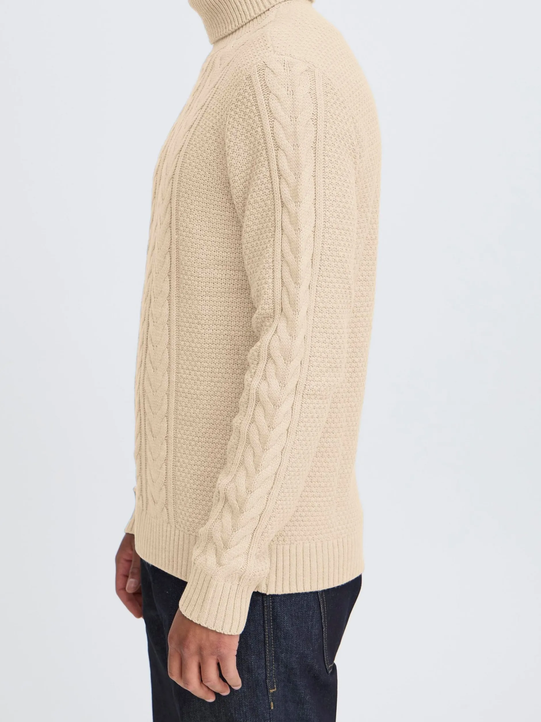 BLEND Herren Rollkragenpullover - BHBasim in beige