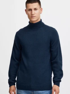 BLEND Herren Rollkragenpullover - BHPullover in blau