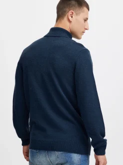 BLEND Herren Rollkragenpullover - BHPullover in blau