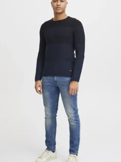 BLEND Herren Rundhalspullover - BHBenno in blau