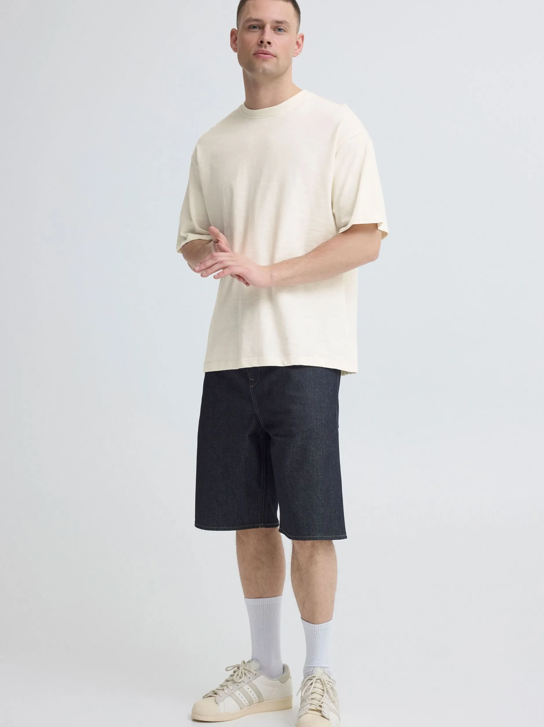 BLEND Herren Rundhalsshirt - BHKarim Graphic in weiß