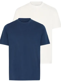 BLEND Herren Rundhalsshirt - BHIvo 2er-Pack in blau