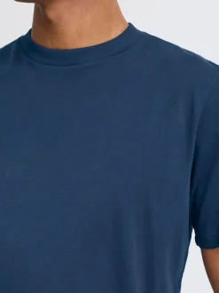 BLEND Herren Rundhalsshirt - BHIvo 2er-Pack in blau
