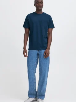 BLEND Herren Rundhalsshirt - BHBenni in blau