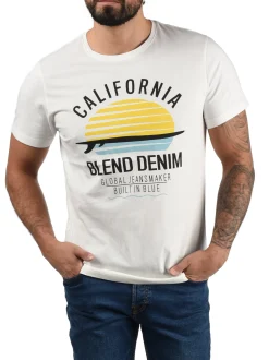 BLEND Herren Rundhalsshirt - BHCalifo in weiß