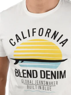 BLEND Herren Rundhalsshirt - BHCalifo in weiß