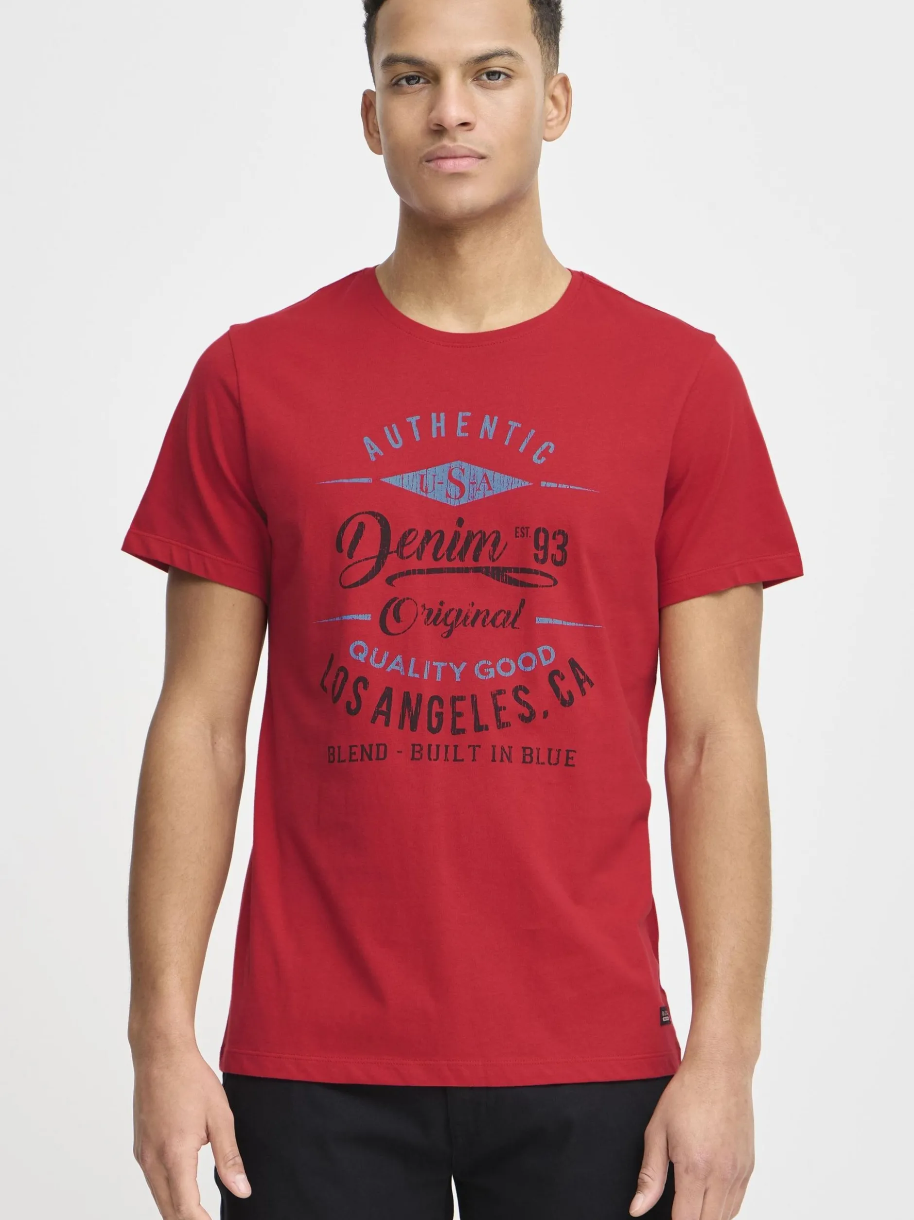 BLEND Herren Rundhalsshirt - BHDoppler in rot