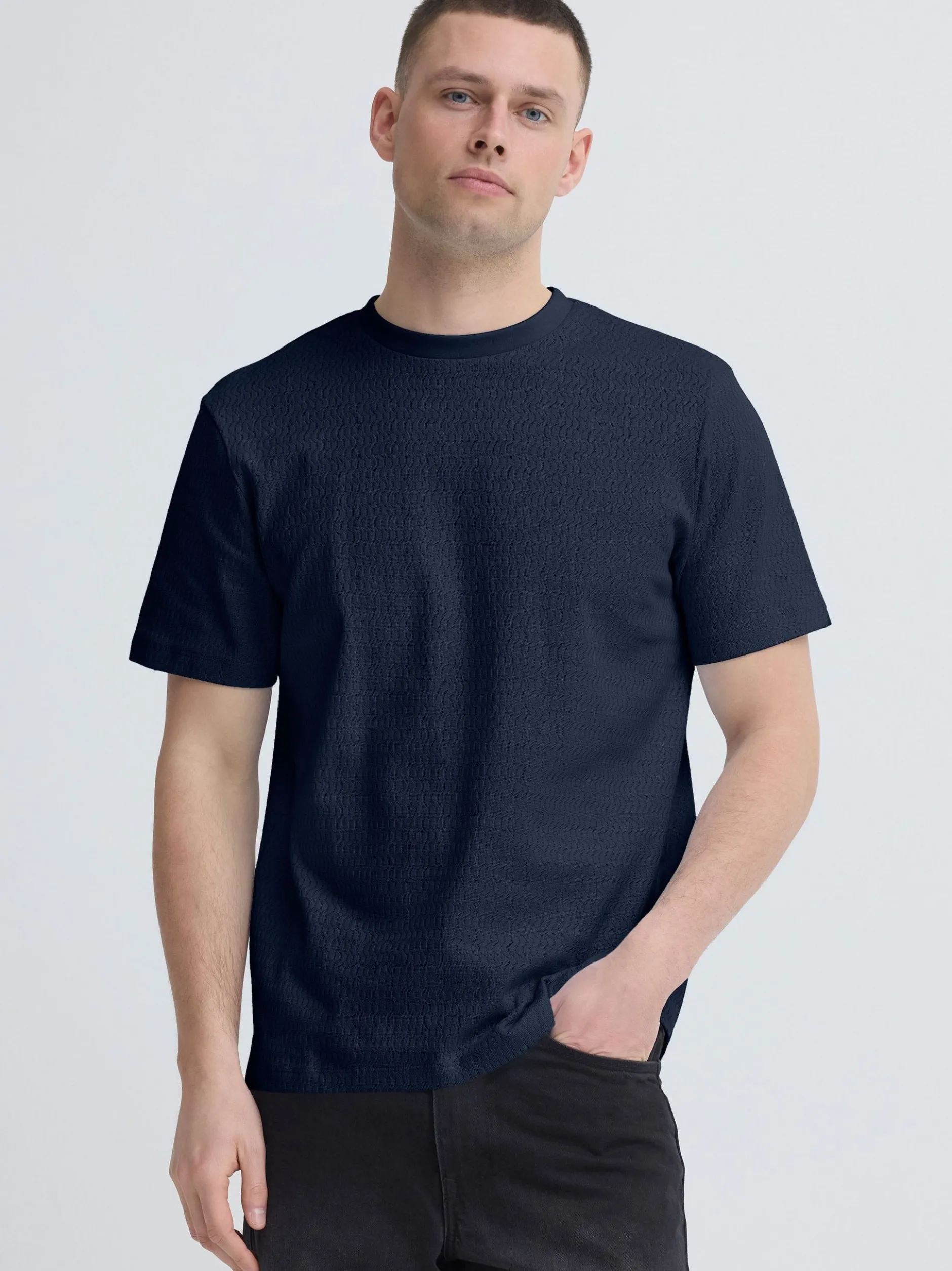BLEND Herren Rundhalsshirt - BHEswin in blau