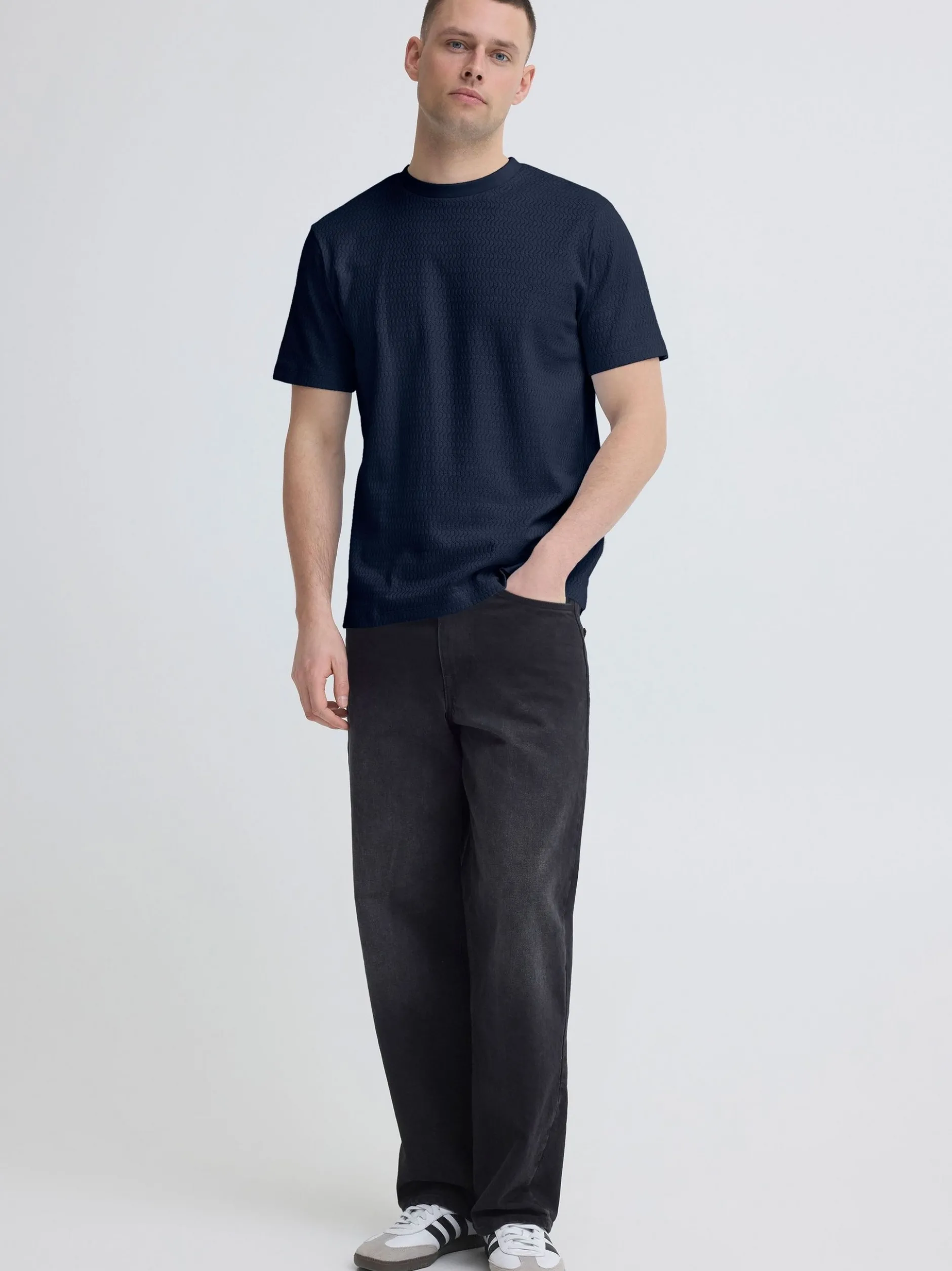 BLEND Herren Rundhalsshirt - BHEswin in blau