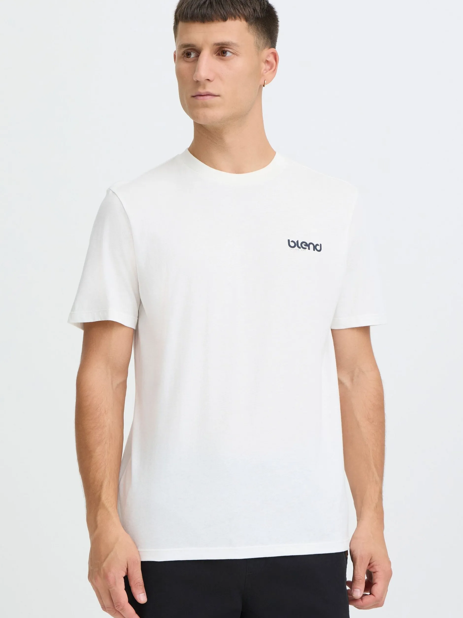 BLEND Herren Rundhalsshirt - BHFlow in weiß