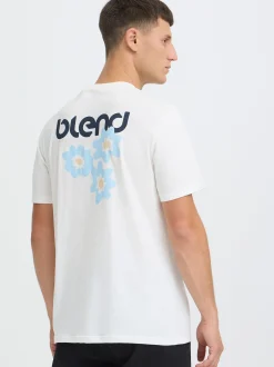 BLEND Herren Rundhalsshirt - BHFlow in weiß