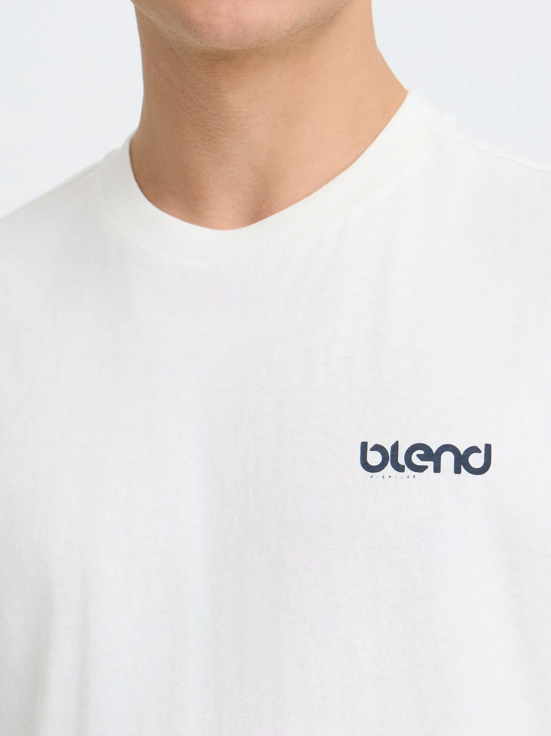 BLEND Herren Rundhalsshirt - BHFlow in weiß