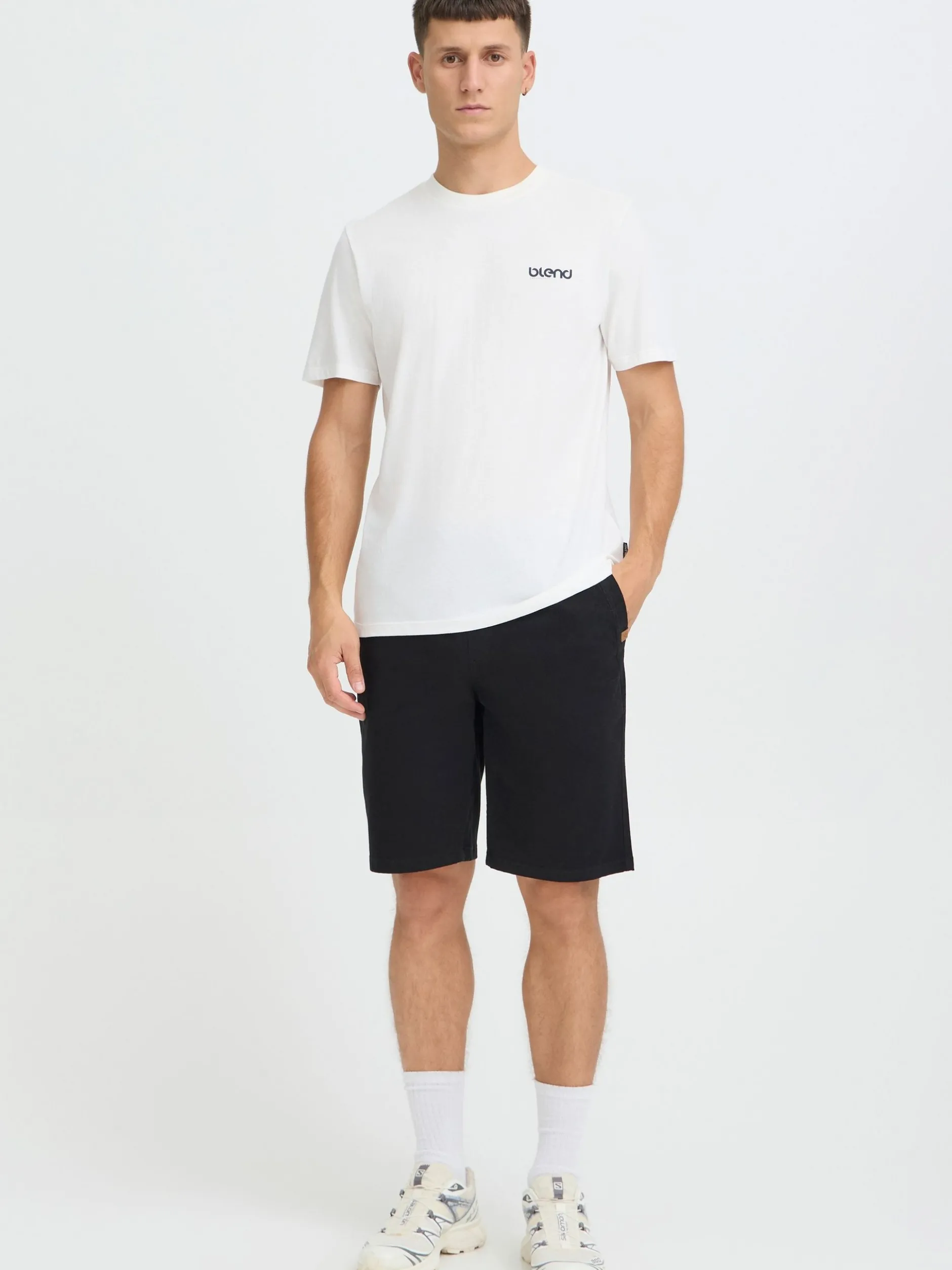 BLEND Herren Rundhalsshirt - BHFlow in weiß