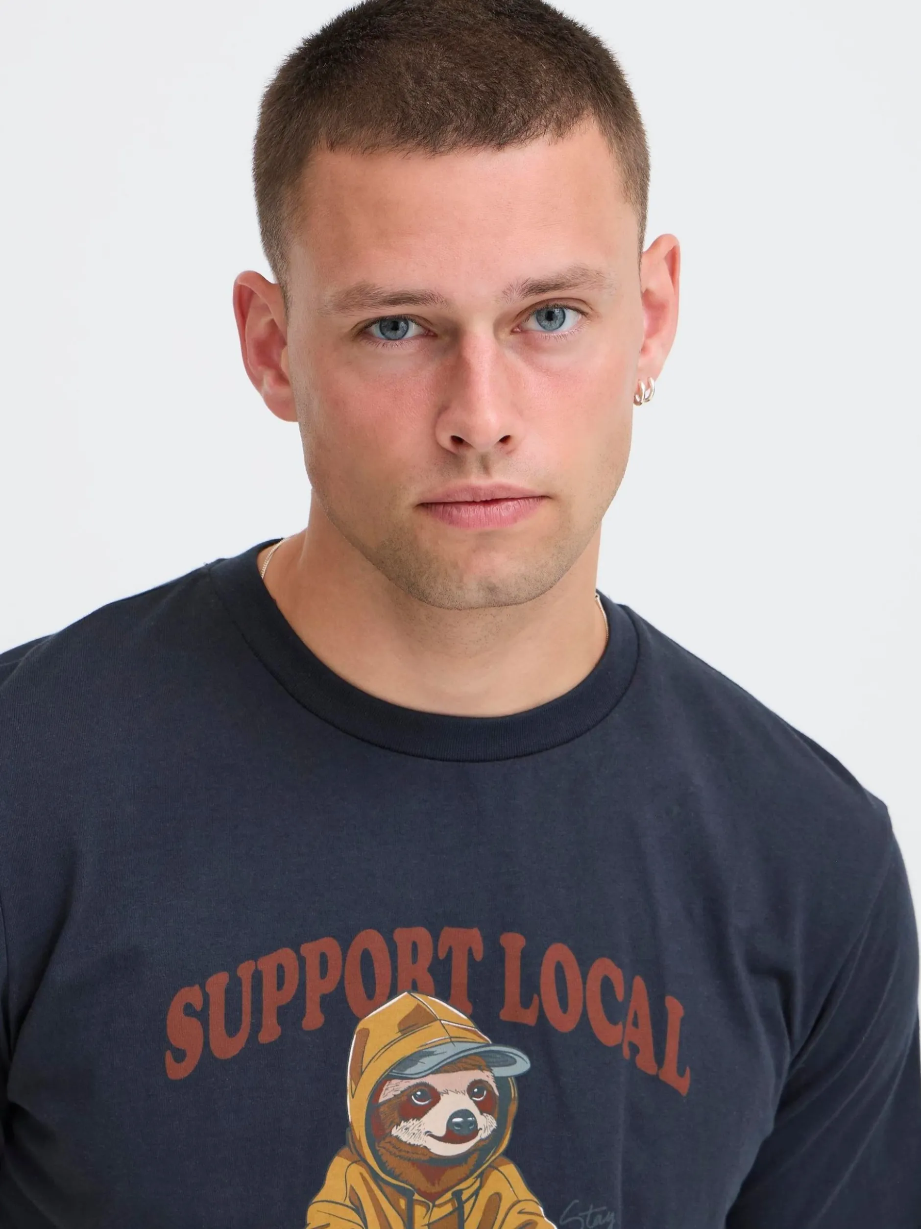 BLEND Herren Rundhalsshirt - BHIrving in blau