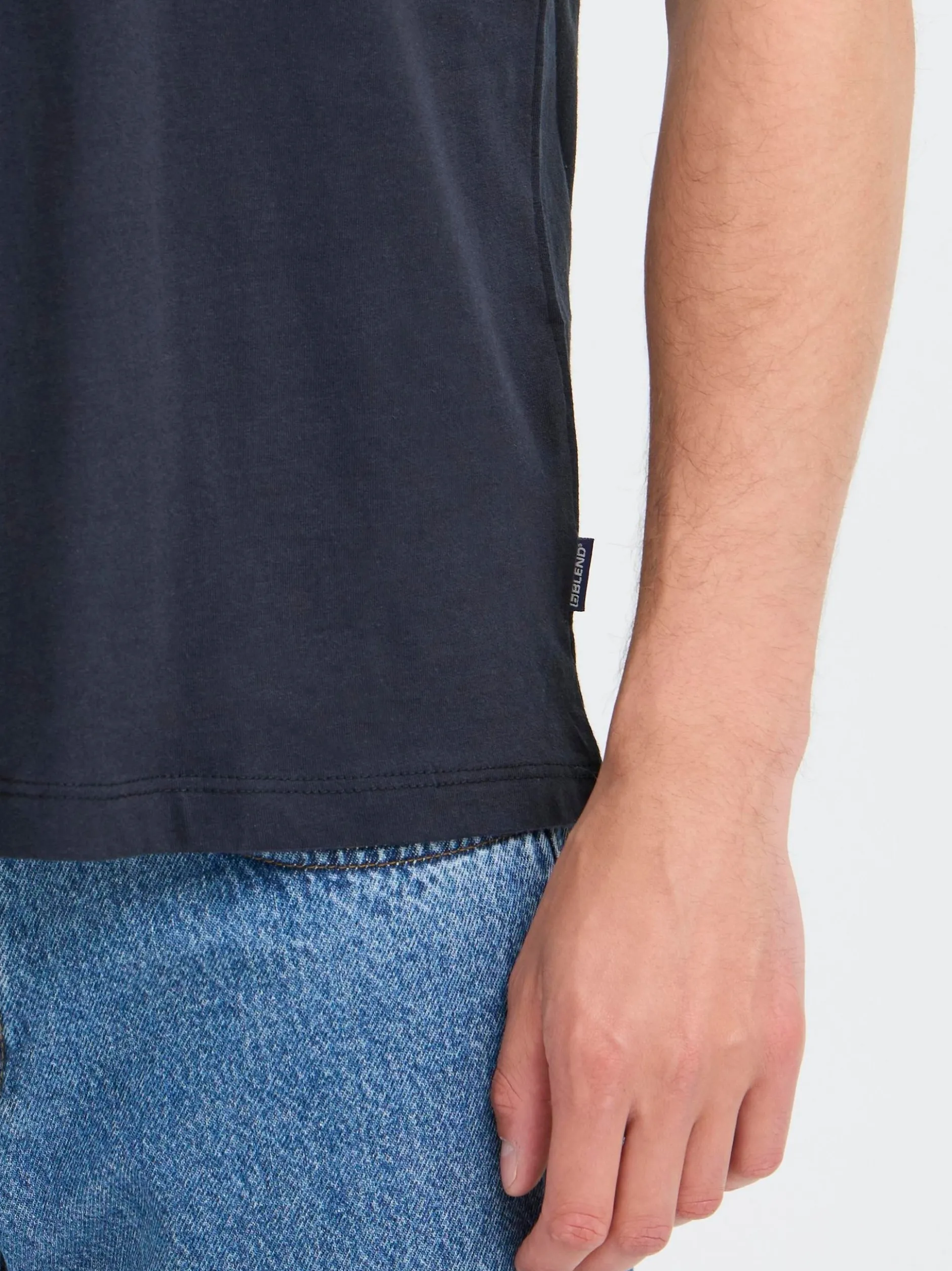 BLEND Herren Rundhalsshirt - BHIrving in blau