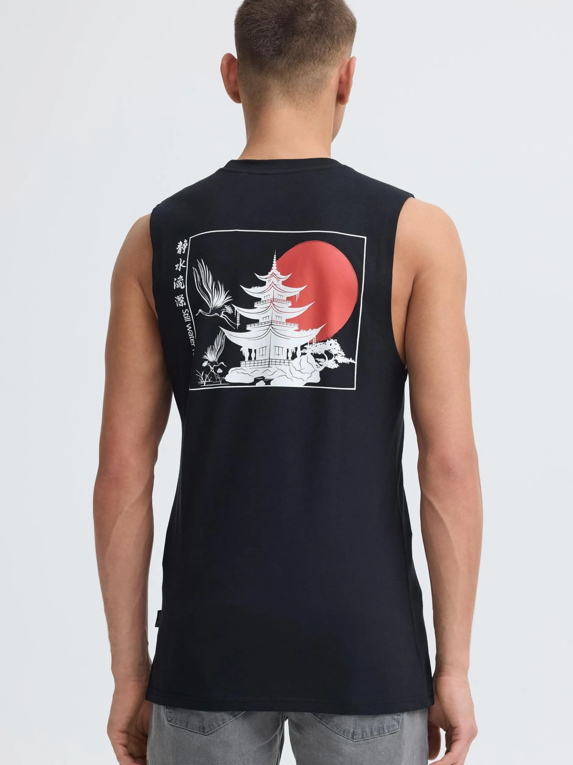 BLEND Herren Rundhalsshirt - BHJapo in schwarz