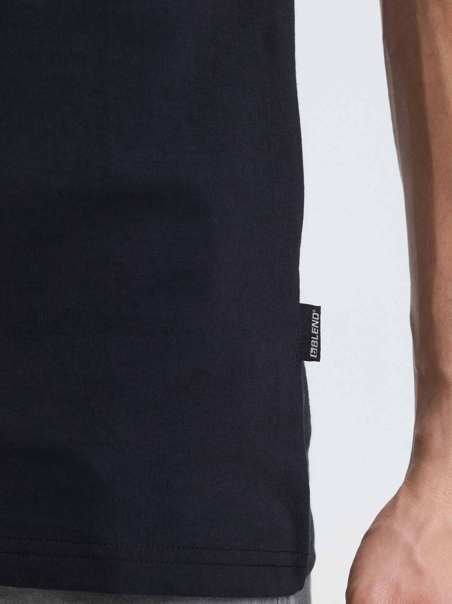 BLEND Herren Rundhalsshirt - BHJapo in schwarz
