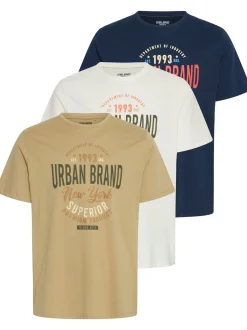 BLEND Herren Rundhalsshirt - BHJarbin 3er-Pack in mehrfarbig